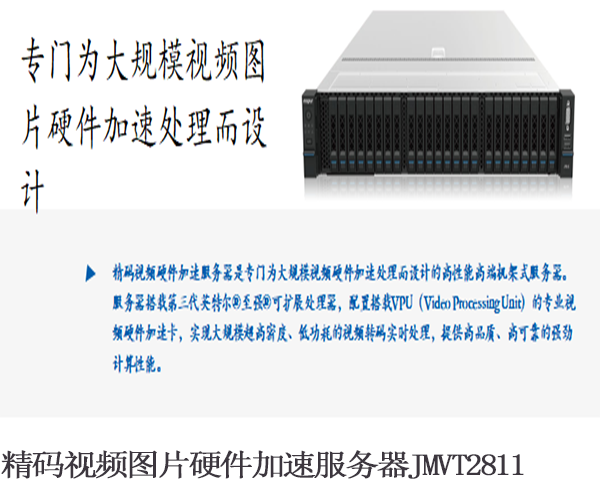 精码视频图片硬件加速服务器JMVT2811